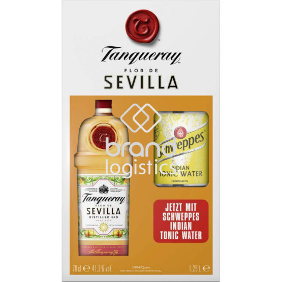 Tanqueray Flor de Sevilla 0,7 l mit Schweppes Indian Tonic