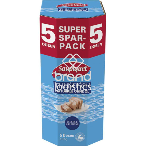 Saupiquet Thunfisch Naturale ohne Öl 5er Super Spar-Pack 5×185 g