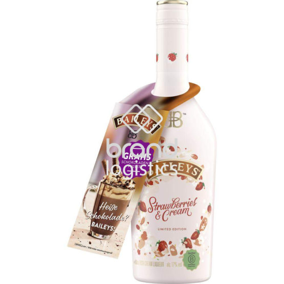 Baileys Strawberries & Cream Irish Cream Liqueur 17 % vol. 0,5 l mit Heißeschokoladenpulver