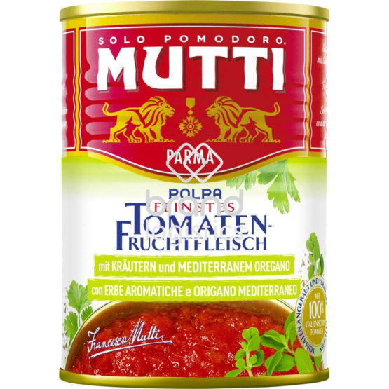 MUTTI “Polpa Fine” Feinstes Tomatenfruchtfleisch mit Kräutern und mediterranem Oregano 400 g