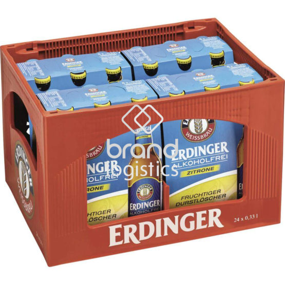 ERDINGER Alkoholfrei Zitrone Pinolenkasten 4x6x0,33 l
