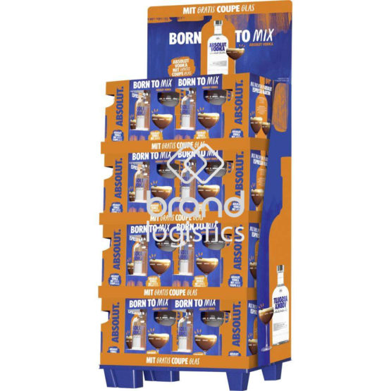 Absolut Vodka 40% 0,7 l + Gratis Coupe-Glas Frühjahrs Promotion 2025 40er Display