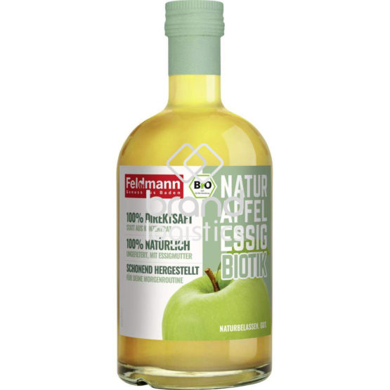 Feldmann Bio Apfel-Essig Biotik 5% gelblich, naturtrüb 0,5 l