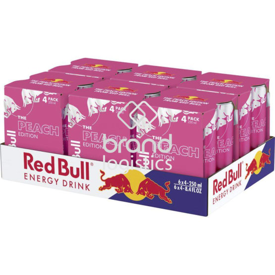 Red Bull Energy Drink Peach Edition White Peach 4-PACK Tray 6x4x250 ml DPG