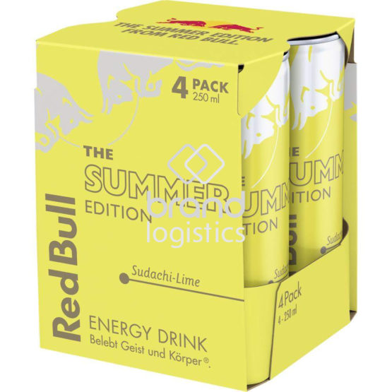Red Bull Energy Drink Summer Edition, Sudachi-Lime, 4 x 250ml EINWEG