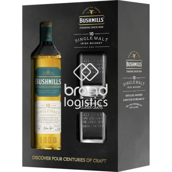 Bushmills Single Malt 10 yo 40% vol. 0,7 l + 2 Gläser GP