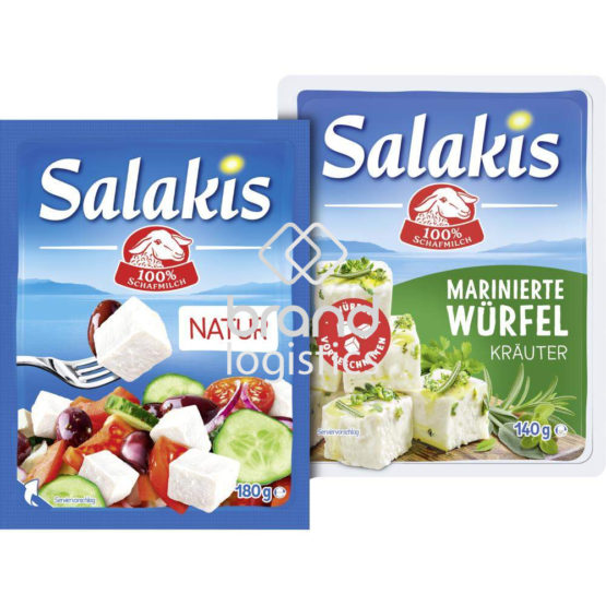 Salakis Scheibe Natur 48% Fett 180 g + Salakis Marinierte Würfel Kräuter 140 g
