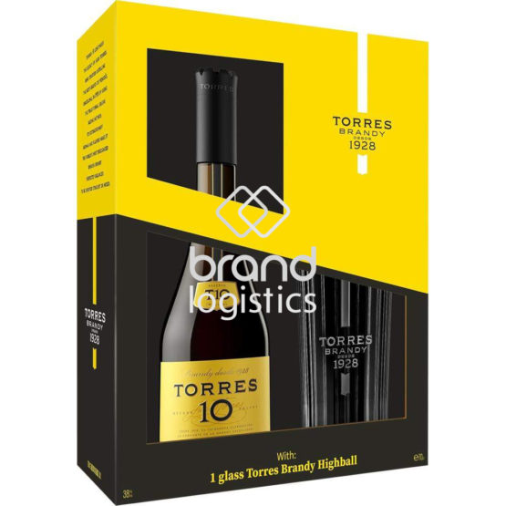 TORRES 10 IMPERIAL BRANDY 38 % vol. 0,7 l + Glas GP