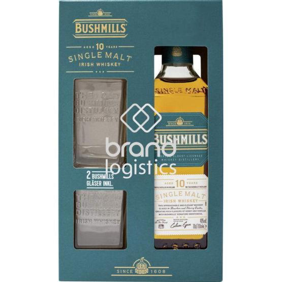 Bushmills Single Malt 10 yo 40% vol. 0,7 l + 2 Gläser GP