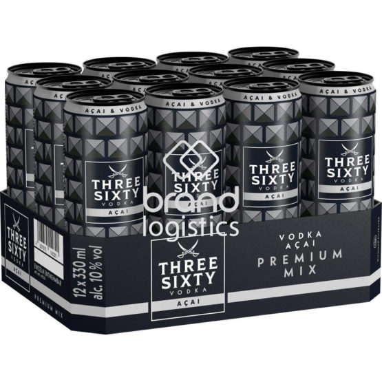 Three Sixty Vodka Acai 10% 0,33 l Tray
