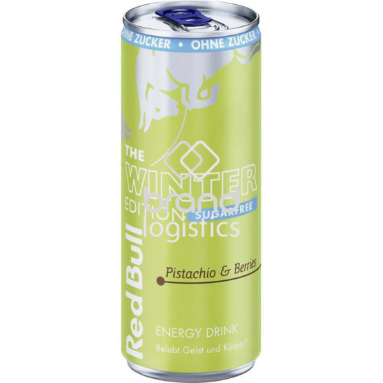 Red Bull Energy Drink Winter Edition, Pistachio & Berries, Sugarfree, 250 ml EINWEG
