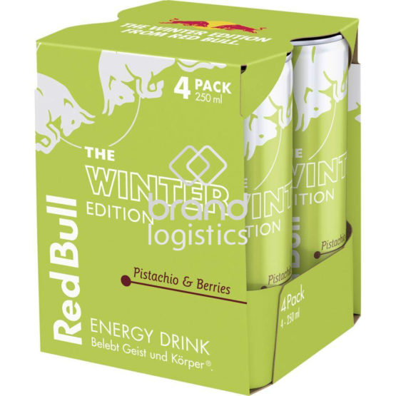 Red Bull Energy Drink Winter Edition, Pistachio & Berries, 4 x 250ml EINWEG