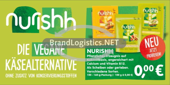 Nurishh Handzettelvorlagen Vegane Genuss-Scheiben Natur & Cheddar und Veganer Reibe-Genuss natur