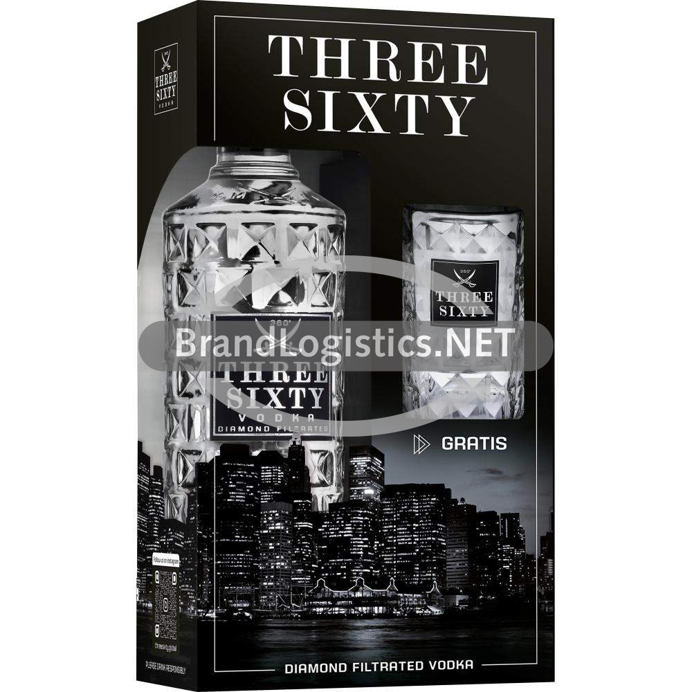 Sixty Original vol. Three Three Vodka 0,7 Sixty l 37,5% + Markenglas