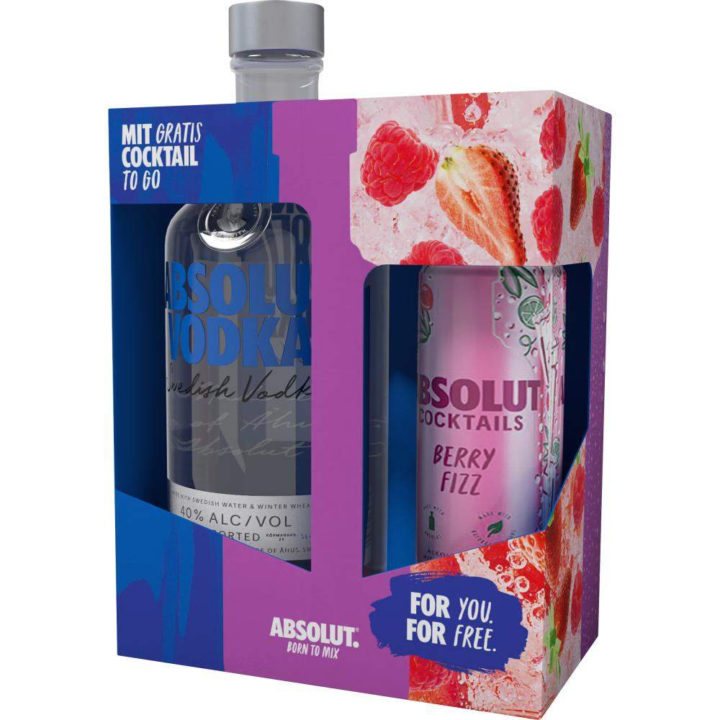 Absolut Vodka 0,7 l + gratis Absolut Berry Fizz 0,33 l Frühjahrs-Promotion 2024
