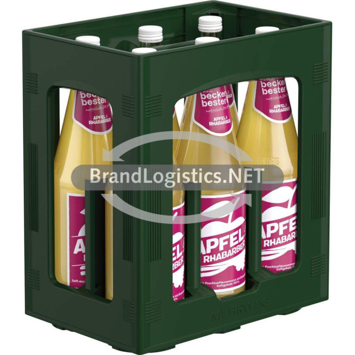 beckers bester Apfel-Rhabarber 6x1l Kiste