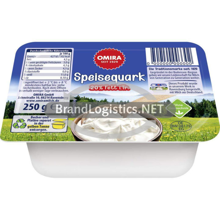 OMIRA Bodensee Speisequark 20 % Fett i. Tr. 250 g