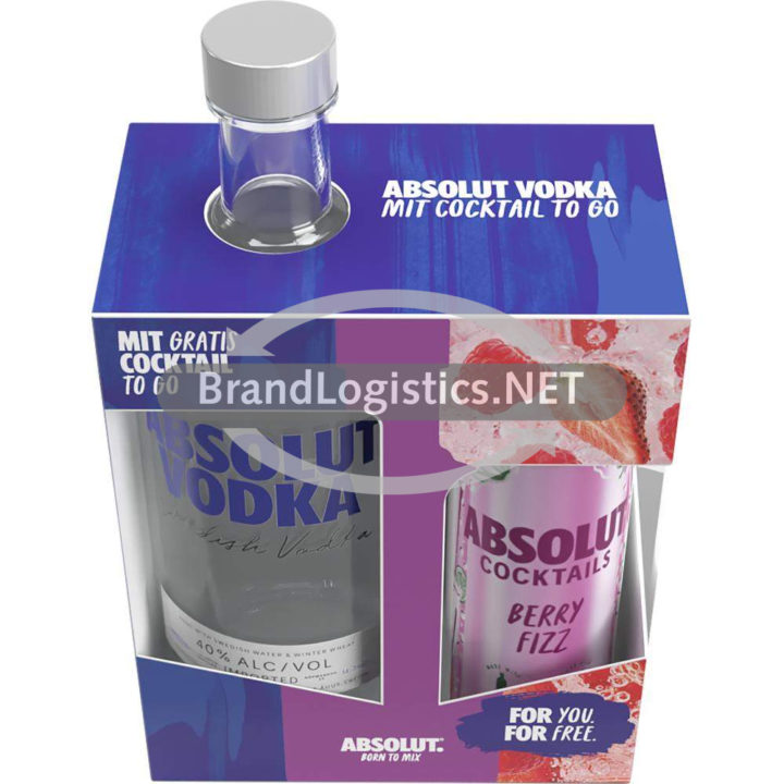 Absolut Vodka 40% vol. 0,7 l + Berry Fizz 10% vol. 0,33 l DPG