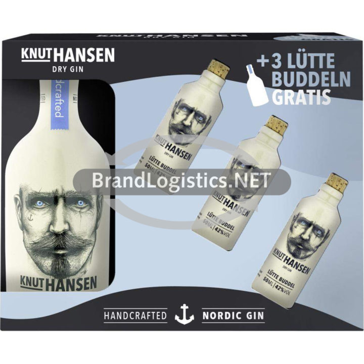 KNUT HANSEN Gin 42% GP 0,5 l + Knut Hansen Gin 3×0,05 l