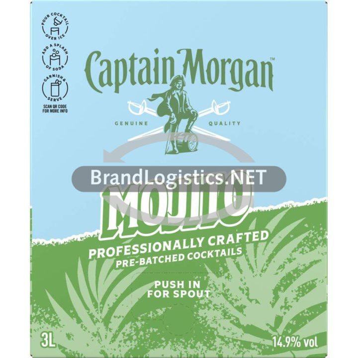 Captain Morgan Mojito 10 % Vol. 3 l