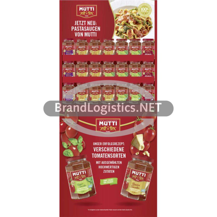 MUTTI Pasta Sauce Basilikum + Parmigiano + Gemüse + Arrabiata Mix-Display 84×400 g