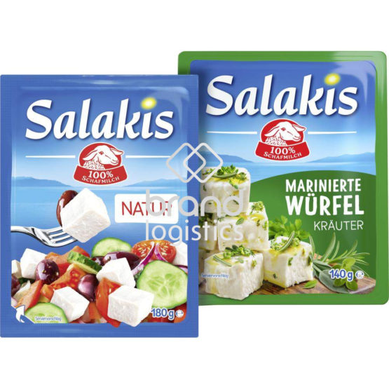 Salakis Marinierte Würfel Kräuter 140 g + Salakis Scheibe Natur 48% Fett 180 g