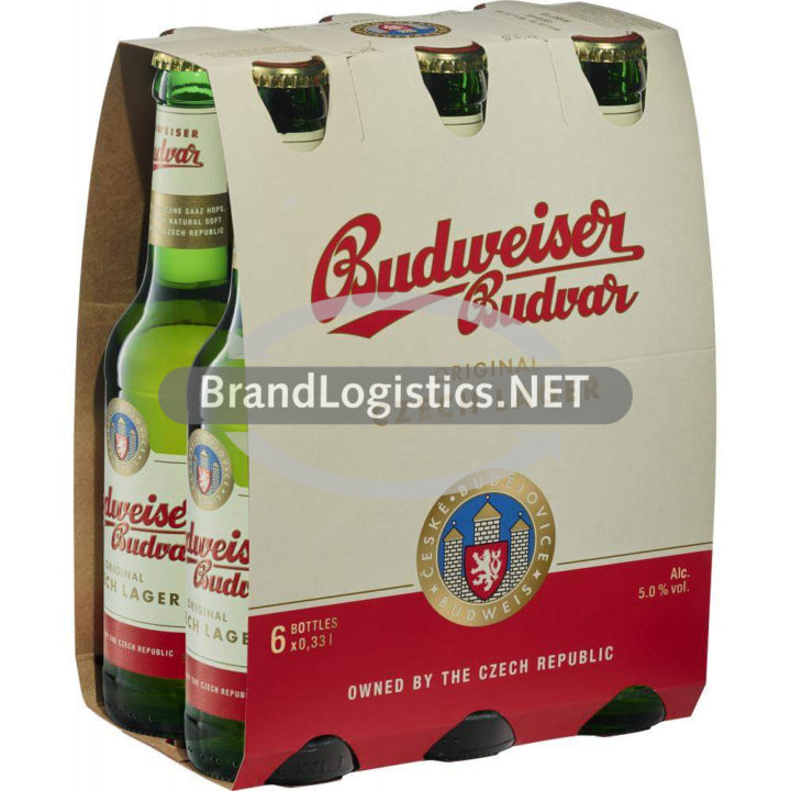 Budweiser Budvar Premium Lager 5% vol. 6 x 0,33 l