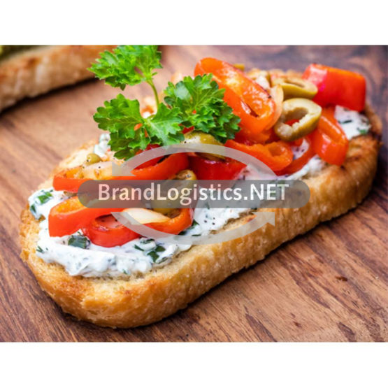 Bruschetta mit Paprika und Kräutercreme