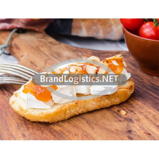 Bruschetta mit Ziegenkäse, Aprikosenmarmelade und Mandeln