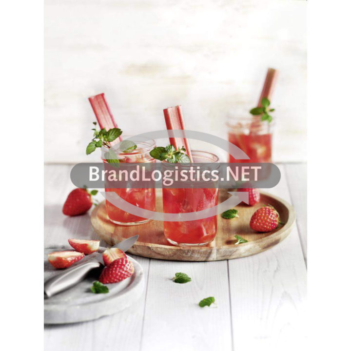 Erdbeer-Rhabarber-Drink mit Minze