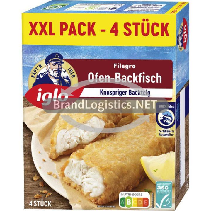iglo Filegro Traditoneller Ofen-Backfisch XXL 480 g