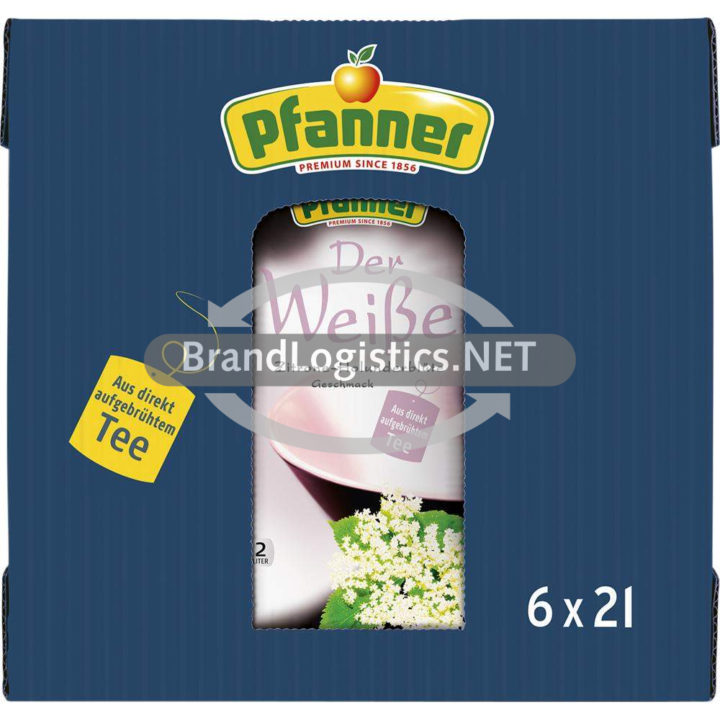 Pfanner Der Weiße Zitrone Holunderblüte Tray 6×2 l
