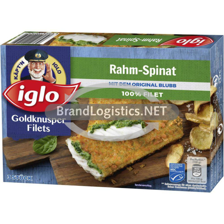 Iglo Goldknusper Filets Rahm-Spinat mit dem Blubb 300 g