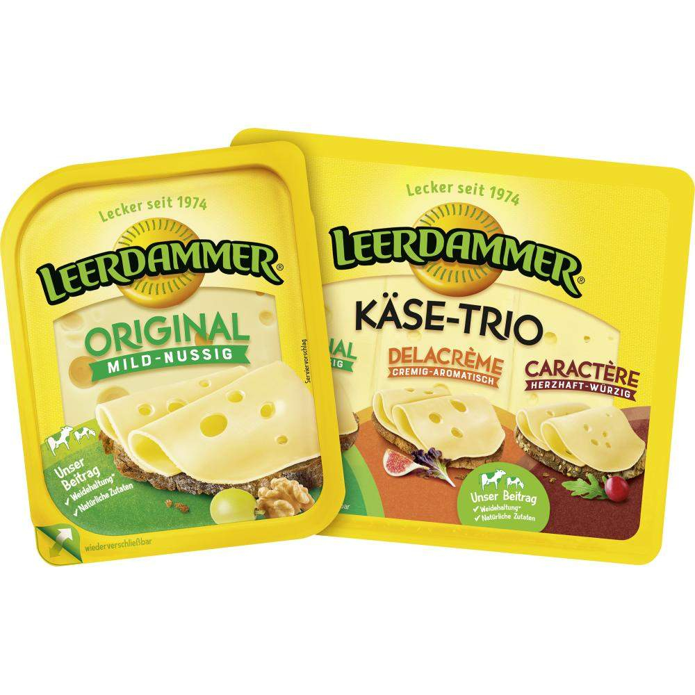 Leerdammer Original 160 g und Leerdammer Käse-Trio 145 g