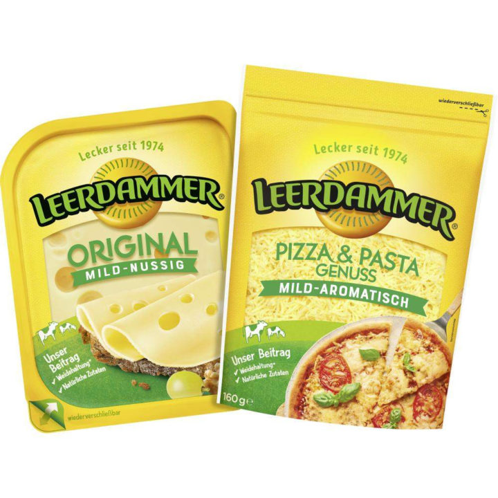 Leerdammer Pizza- & Pasta-Genuss 160 g und Leerdammer Original 140 g
