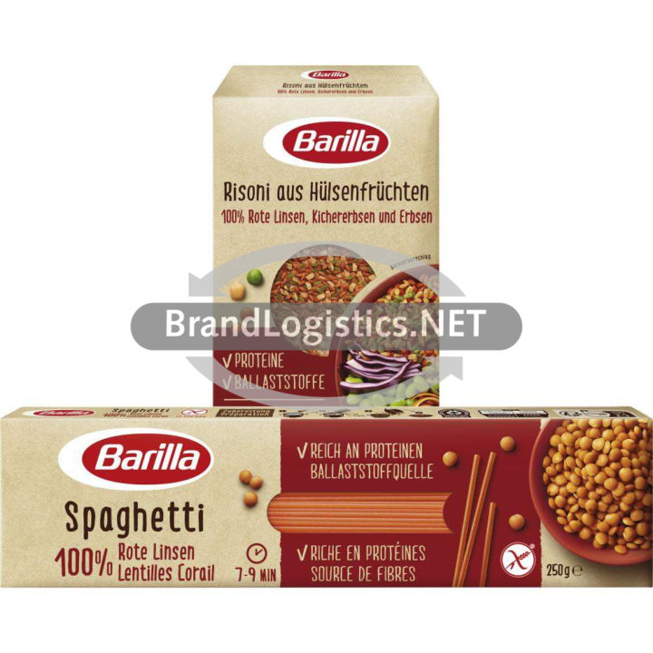 Barilla Risoni aus Hülsenfrüchten Linsen, Kichererbsen und Erbsen 300 g und Spaghetti Rote Linsen