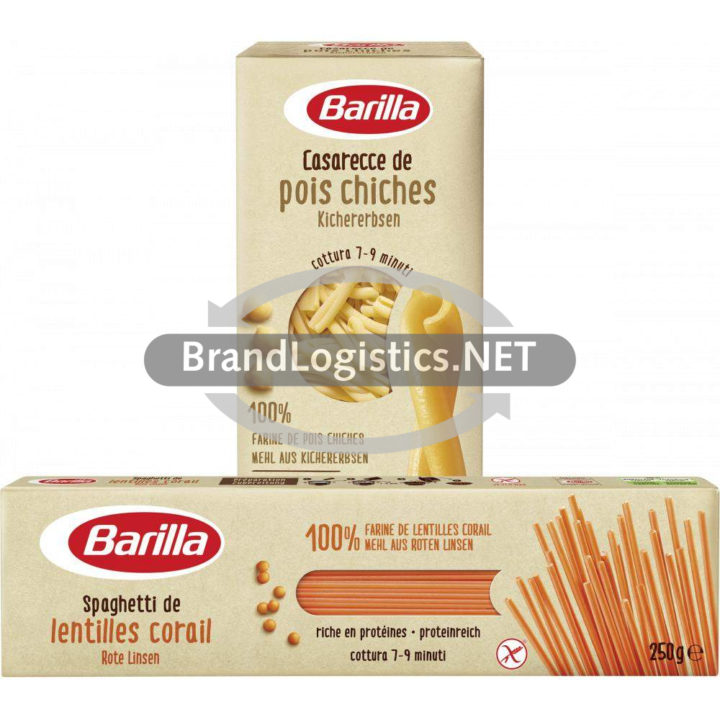 Barilla Spaghetti Rote Linsen 250 g und Barilla Casarecce Kichererbsen 250 g