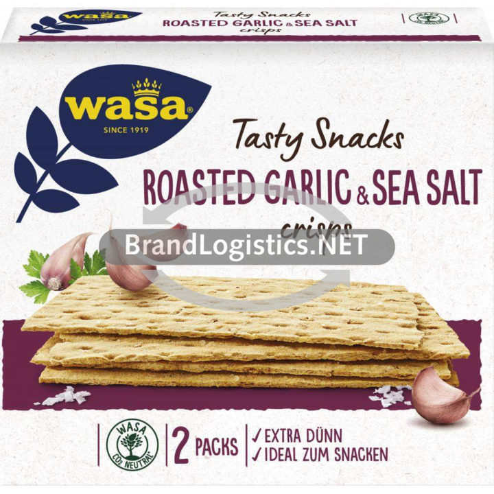 Wasa Tasty Snacks Crisps Roasted Garlic & Sea Salt 190 g