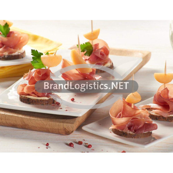 Schinken-Melonen-Zitronenbutter Canapés