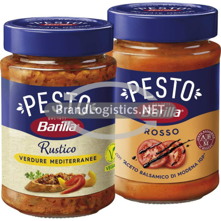 Barilla Pesto Rustico Mediterraneo 200 g und Barilla Pesto Rosso 200 g