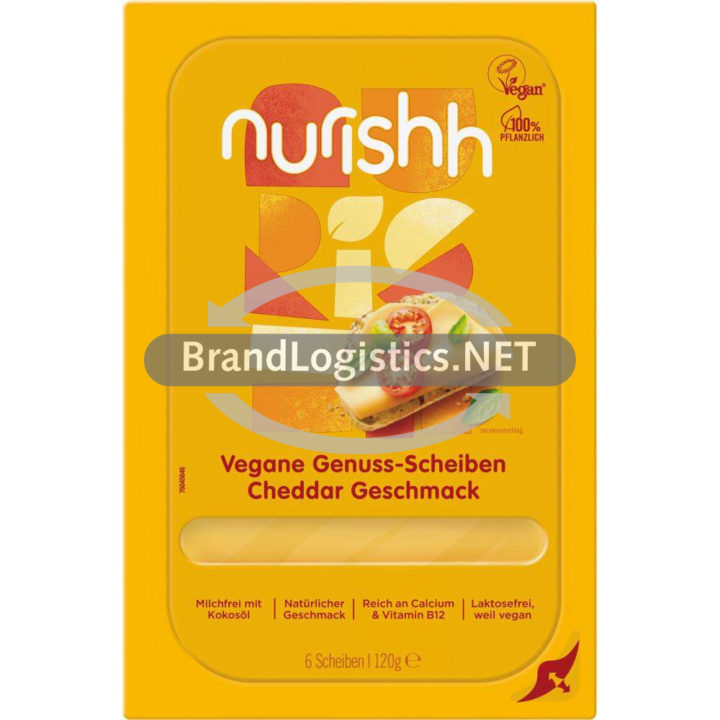 Nurishh Vegane Genuss-Scheiben Cheddar-Geschmack 120 g